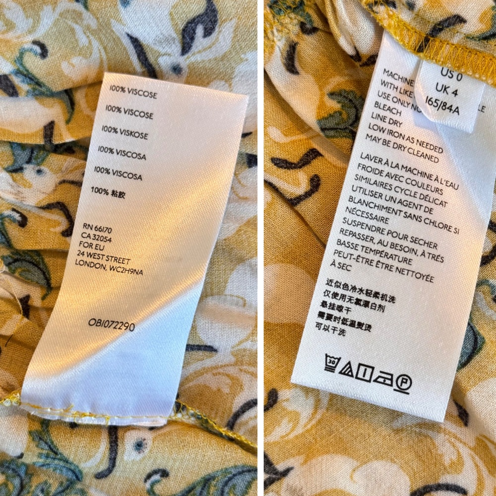 ANTHROPOLOGIE + MAEVE Janie Flounced Peasant Blouse Rabbit Printed Top - Picture 16 of 16